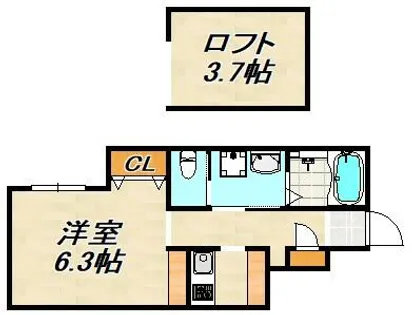 あんしん宮川町【1階】の間取り