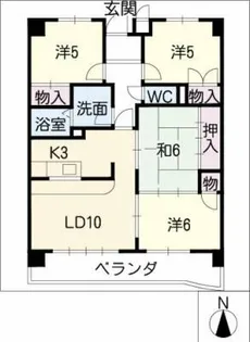 グランドール東丘【4階】の間取り