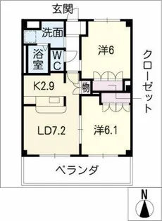 ガーデニングヒルズ東西野【2階】の間取り