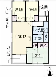 サーディアム本山【2階】の間取り