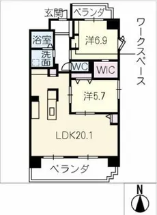 シャローム神山【9階】の間取り