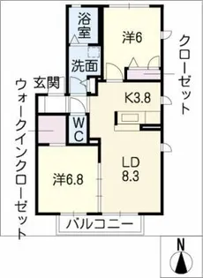 クレストはなみずき【1階】の間取り