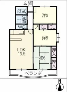グレースフルビラ東光【1階】の間取り
