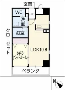 アルファパル伝馬【3階】の間取り