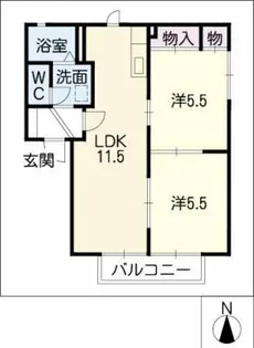 サンシャイン正和 A棟【2階】の間取り