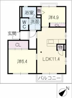 オデッセイ島田【1階】の間取り