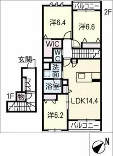 サリーチェB【2階】の間取り