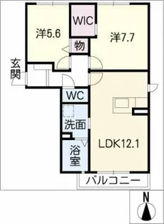 ヴェルデ・カーサ花水木【1階】の間取り