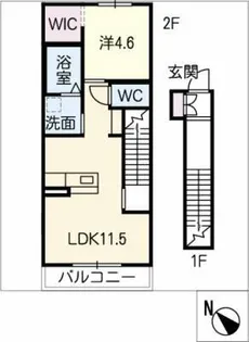 プロヌーブ・ツー【2階】の間取り