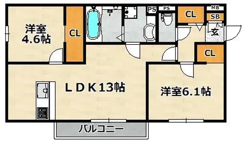 ラ・ヴェール杉尾台【3階】の間取り