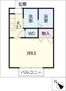 パルクかちがわ【1階】の間取り