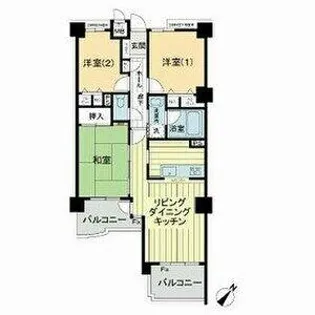 ライオンズマンション庄内緑地【3階】の間取り
