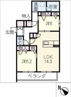 シャーメゾン鳴海【2階】の間取り