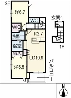 Rushu【2階】の間取り