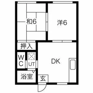 ハイコートやはた【102号室】の間取り