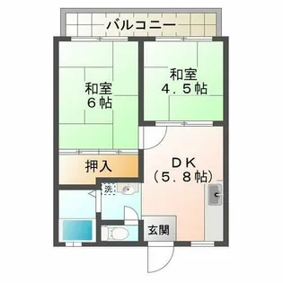 第二清住ハイツ【1階】の間取り