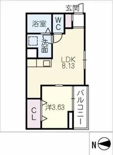 リーブルファイン三条【1階】の間取り