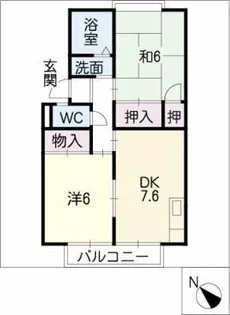 プレジールフシミ【1階】の間取り