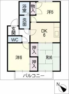 フラットサプレス市川B棟【2階】の間取り
