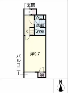 クレイノバーム【102号室】の間取り