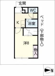 レオパレス愛西【202号室】の間取り