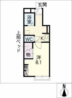 レオパレスふじなみ【104号室】の間取り