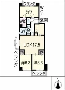 フェリーチェ勝川【5階】の間取り