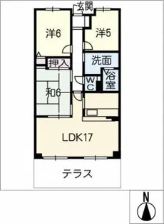 ユーステージ香流 伍番館103【1階】の間取り