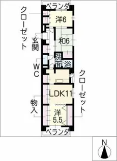 パラシオンJ・S【2階】の間取り