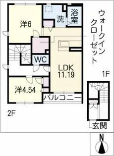 チェリーロード稲熊【2階】の間取り
