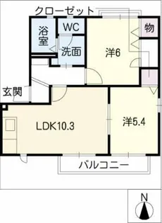 ボヌール知多B棟【2階】の間取り