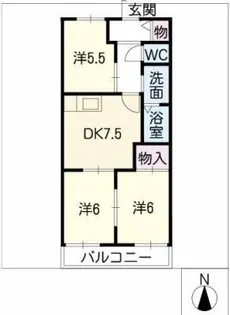 サニーホームズ服部【2階】の間取り
