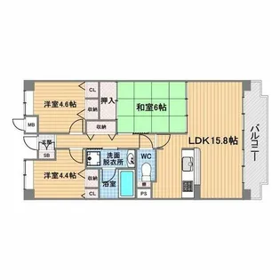 NTPRレジデンス甲子園四番町(旧 甲子園四番町ハイツ)【4階】の間取り