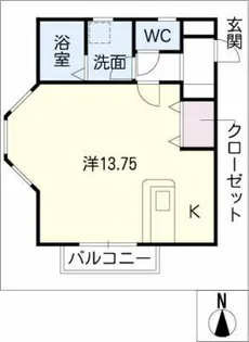 クリスタル小牧【1階】の間取り
