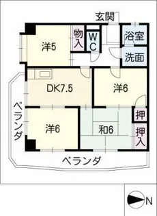ハビタート国府宮【3階】の間取り