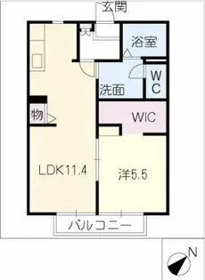 フレグランス広畑B【1階】の間取り