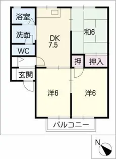 セジュール東明【2階】の間取り