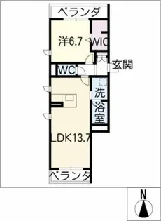 ルサンクメゾン上社【3階】の間取り