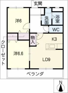 エピーメロン越水【1階】の間取り