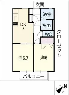 ディアスサファイア浅井【2階】の間取り