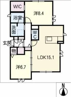 レフィナード【1階】の間取り