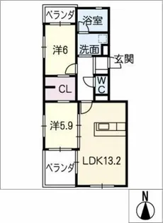 グリーン愛 EAST【4階】の間取り