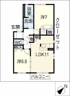 サンボヌール【2階】の間取り