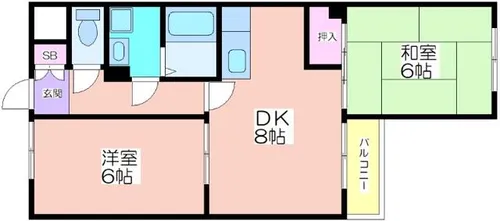 万代東マンション【202号室】の間取り