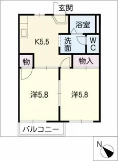 パークヒルズ御子陣【2階】の間取り