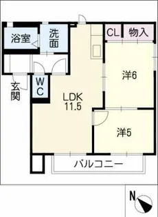 GreenHills西尾F棟【2階】の間取り