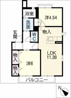 ロイヤルプラムガーデンD棟【2階】の間取り