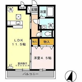 グランシャリオ御園【1階】の間取り