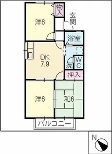 レジデンスバンノB棟【2階】の間取り