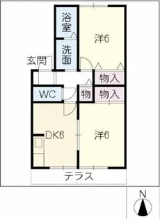 グリーン・ヒル A・B棟【1階】の間取り